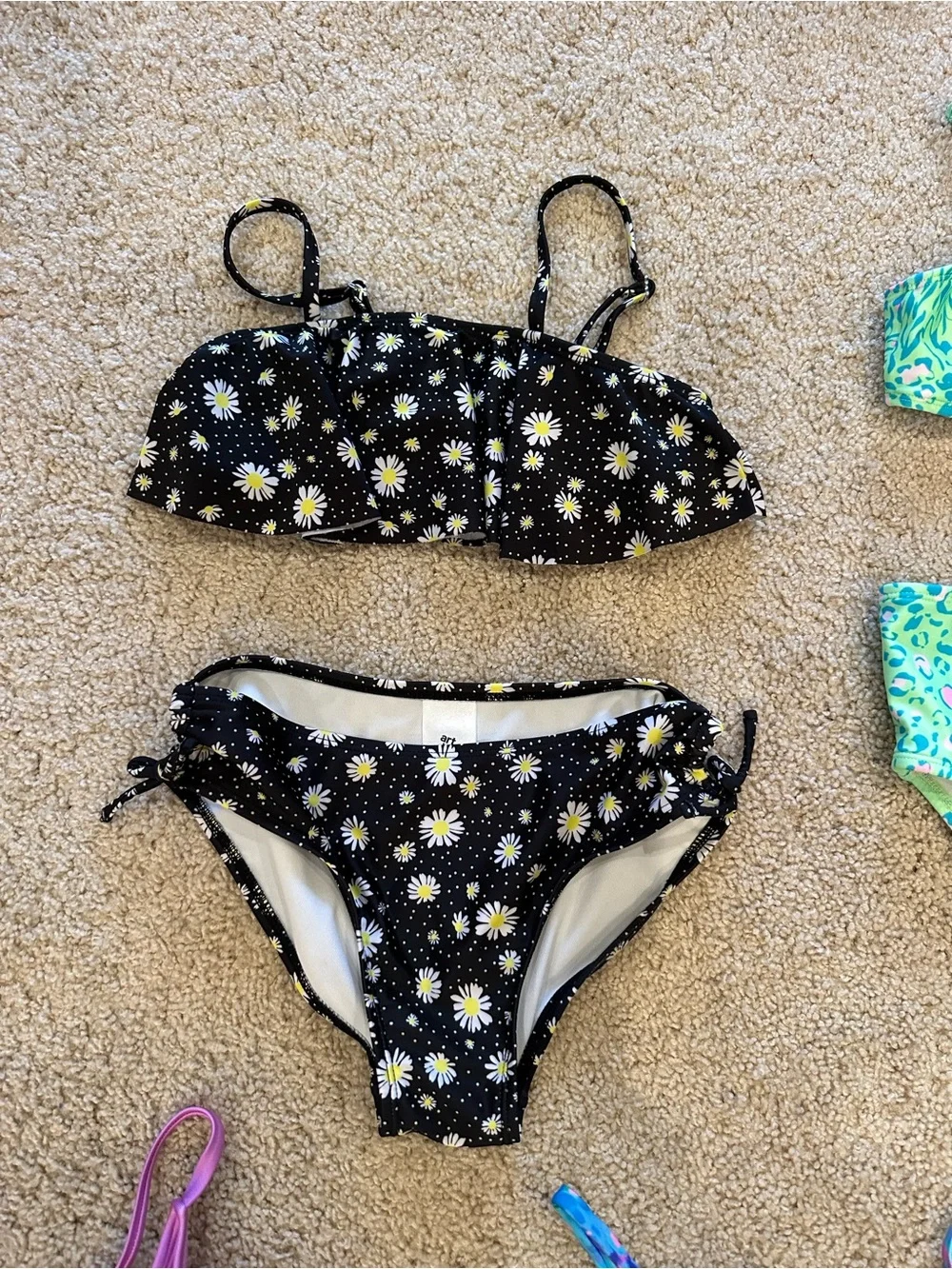 art class Kids Bikini Set Assorted Colors - Black, Green, Pink, Blue, Rainbow